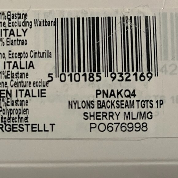 "Pretty Polly" Nylons Gloss Backseam Tights ML Nude Leg Black Backseam New - Picture 12 of 12